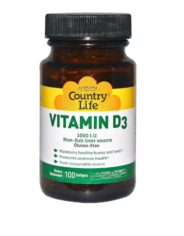 Country Life, Vitamin D3, 1000 IU, 100 Softgels