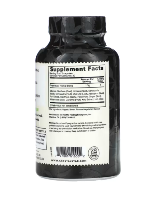 Crystal Star, Adrenal Support, 60 Vegetarian Capsules