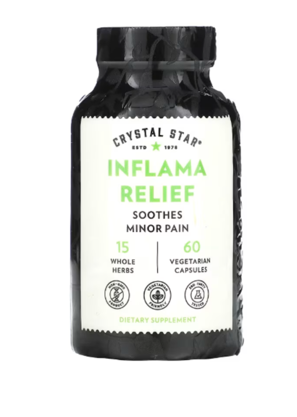 Crystal Star, Inflama Relief, 60 Vegetarian Capsules