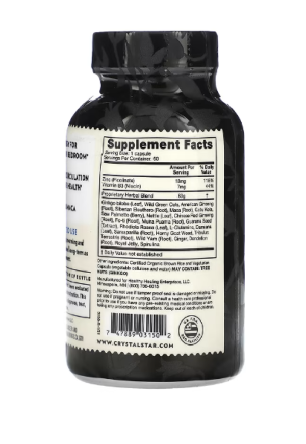 Crystal Star, Male Performance, 60 Vegetarian Capsules