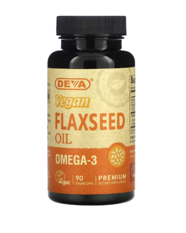 Deva, Premium Vegan Flaxseed Oil, 90 Vegan Caps