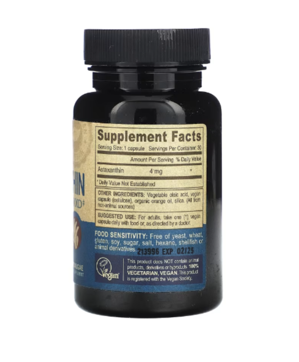 Deva, Vegan, Astaxanthin, 4 mg, 30 Vegan Caps