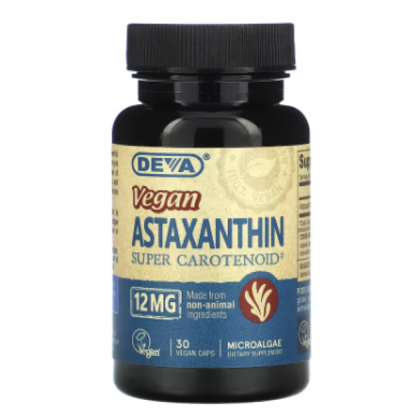 Deva, Vegan Astaxanthin Super Carotenoid, 12 mg , 30 Vegan Caps