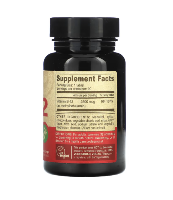 Deva, Vegan B12, Fast-Dissolve, 2,500 mcg, 90 Tablets