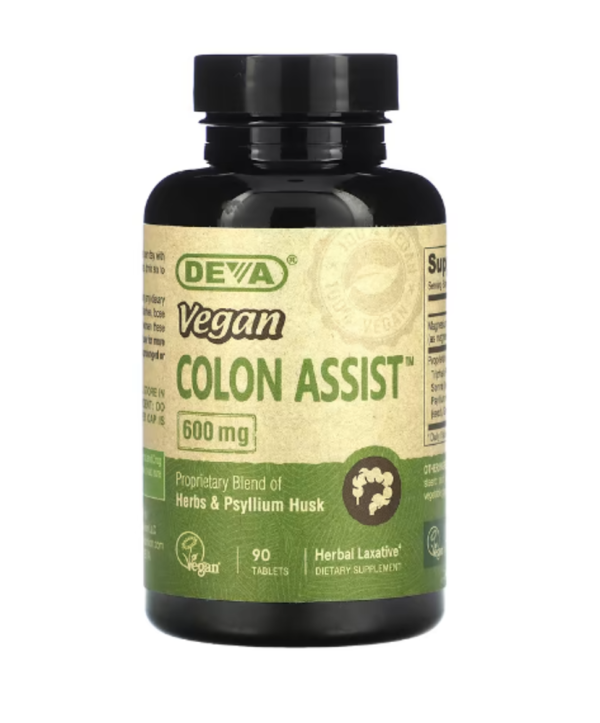 Deva, Vegan Colon Assist, 600 mg , 90 Tablets