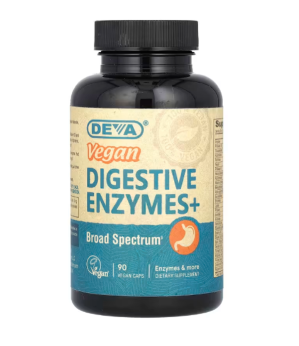 Deva, Vegan Digestive Enzymes+, 90 Vegan Caps