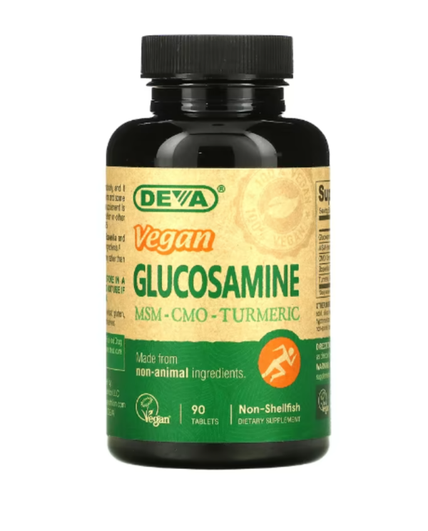 Deva, Vegan Glucosamine MSM - CMO - Turmeric, 90 Tablets