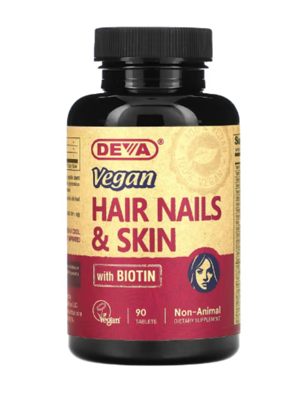 Deva, Vegan Hair Nails & Skin with Biotin, 90 Tablets