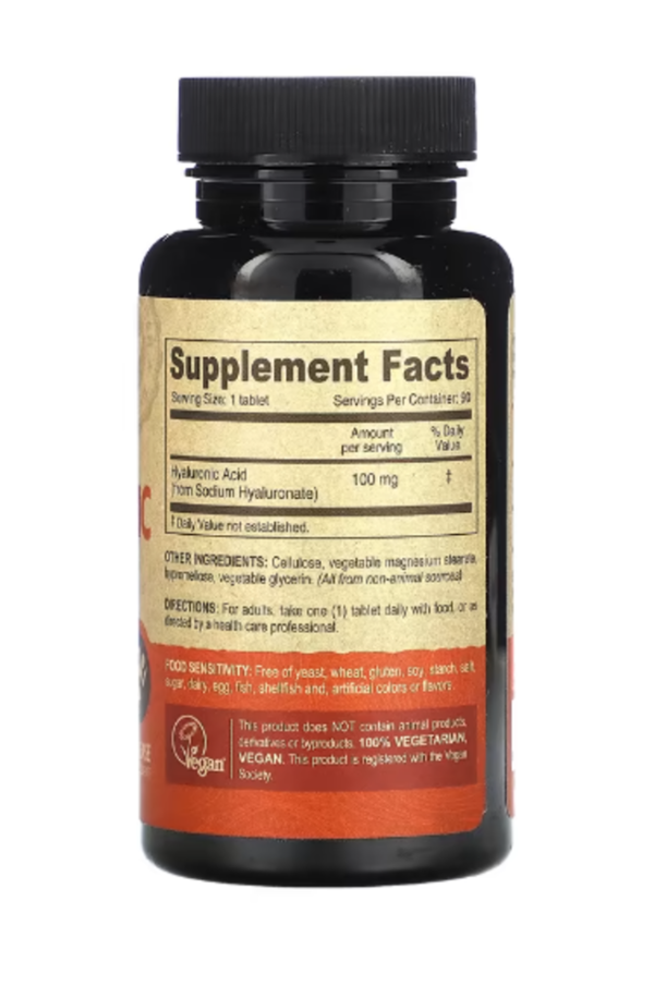Deva, Vegan Hyaluronic Acid , 100 mg , 90 Tablets