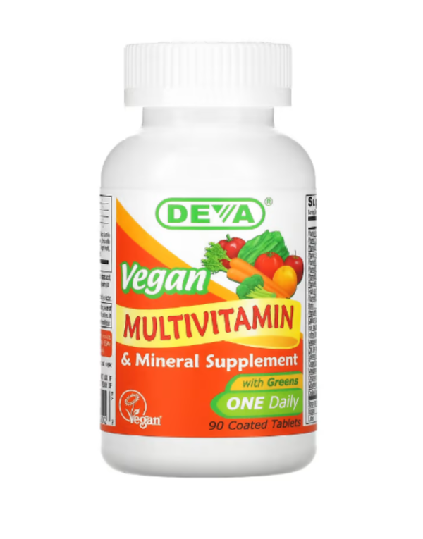 Deva, Vegan Multivitamin & Mineral Supplement, One Daily, 90 Coated Tablets