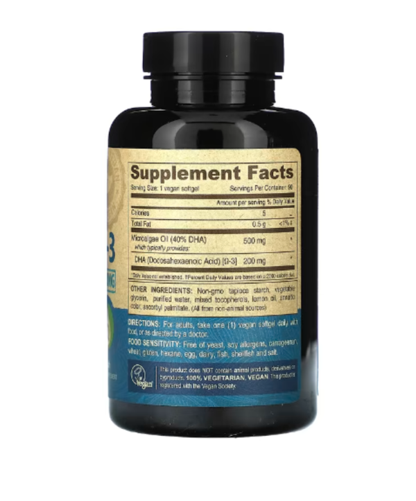 Deva, Vegan Omega-3 DHA, 200 mg, 90 Softgels