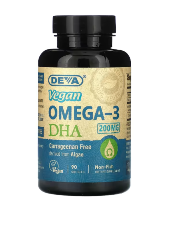 Deva, Vegan Omega-3 DHA, 200 mg, 90 Softgels