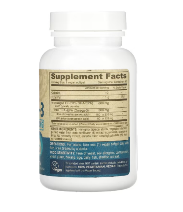 Deva, Vegan Omega-3, DHA-EPA, 300 mg, 90 Softgels