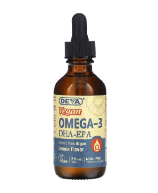 Deva, Vegan Omega-3 DHA-EPA, Lemon, 2 fl oz (60 ml)