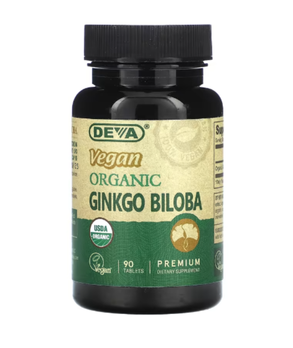 Deva, Vegan Organic Ginkgo Biloba, 90 Tablets