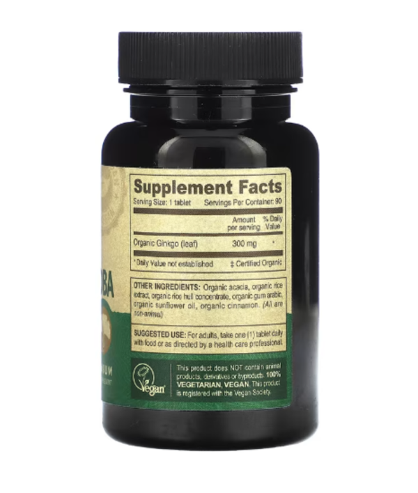 Deva, Vegan Organic Ginkgo Biloba, 90 Tablets