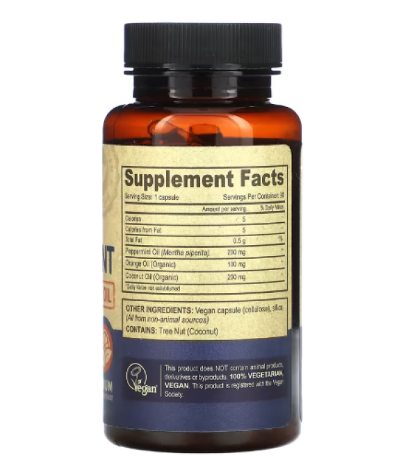 Deva, Vegan Peppermint Oil with Orange Oil, 90 Vegan Caps