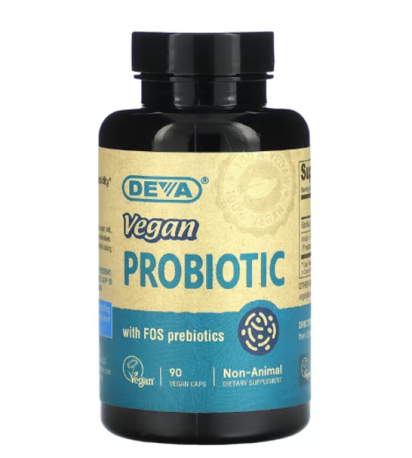 Deva, Vegan Probiotic with FOS Prebiotic, 90 Vegan Caps