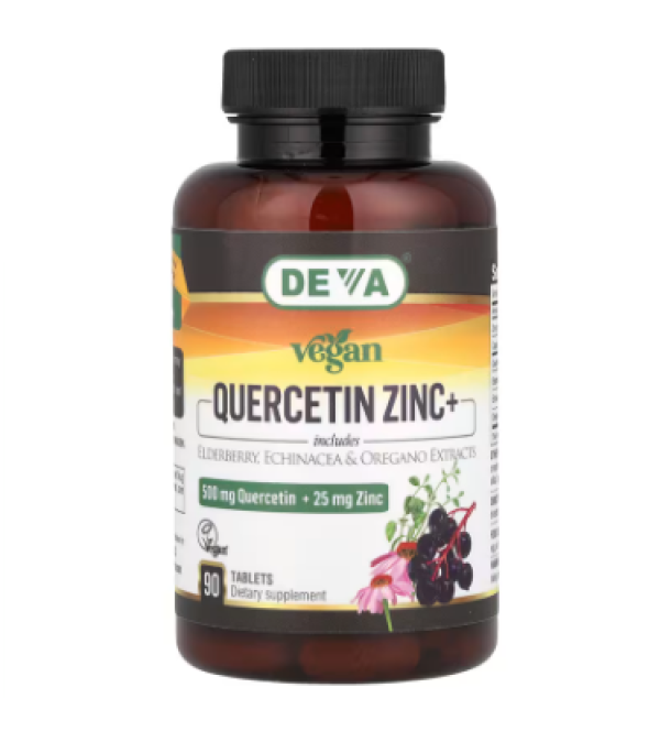 Deva, Vegan Quercetin Zinc+, 90 Tablets