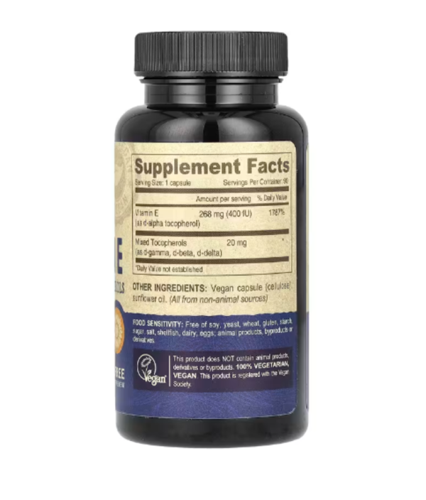 Deva, Vegan Vitamin E with Mixed Tocopherols, 400 IU, 90 Vegan Caps