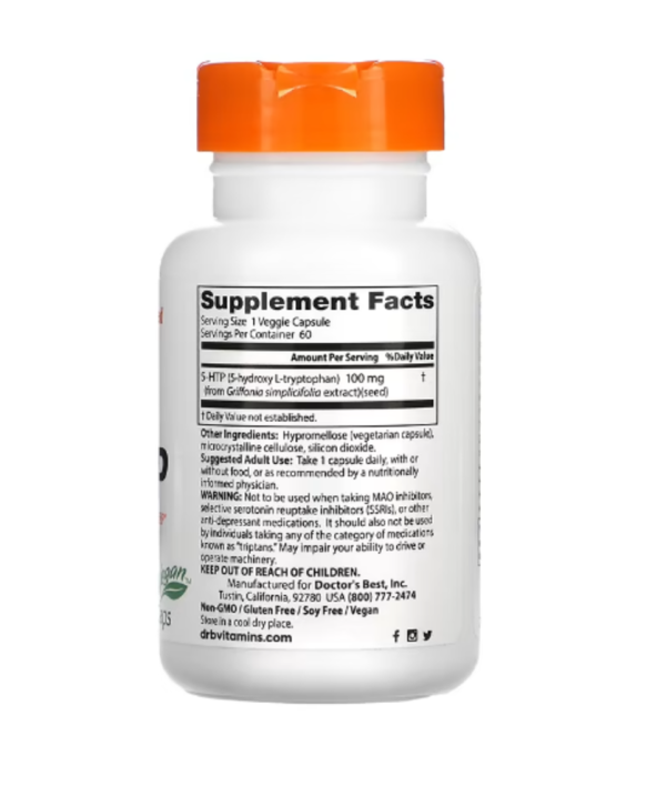 Doctor's Best, 5-HTP, 100 mg, 60 Veggie Caps