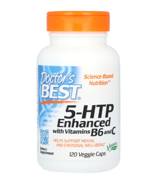 Doctor's Best, 5-HTP, Enhanced with Vitamins B6 & C, 120 Veggie Caps