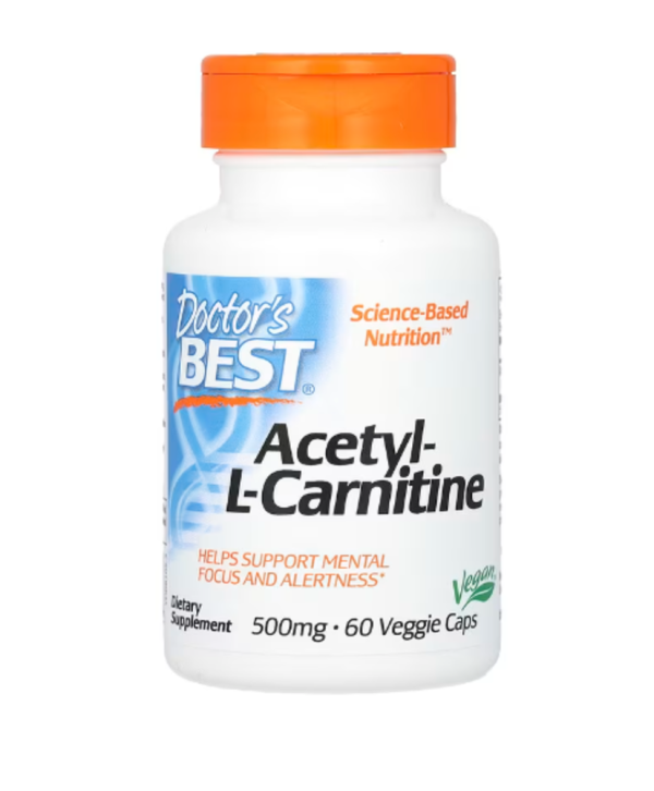 Doctor's Best, Acetyl-L-Carnitine, 1,000 mg, 60 Veggie Caps (500 mg per Capsule)