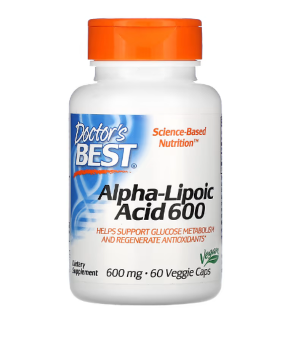 Doctor's Best, Alpha-Lipoic Acid 600, 600 mg, 60 Veggie Caps