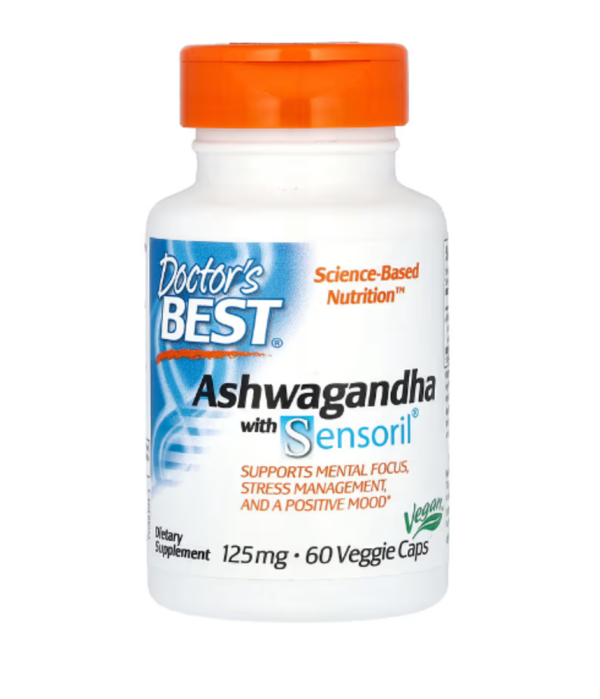 Doctor's Best, Ashwagandha with Sensoril, 125 mg, 60 Veggie Caps