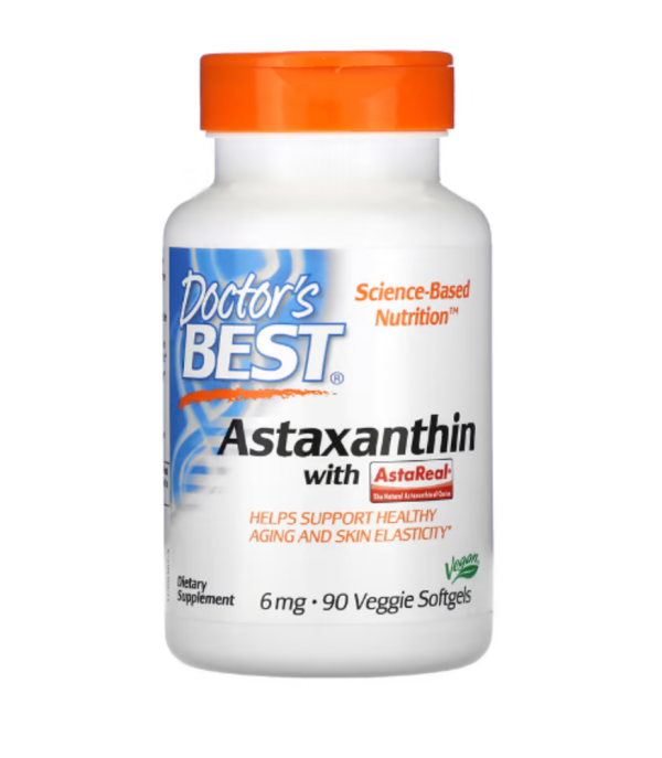 Doctor's Best, Astaxanthin with AstaReal, 6 mg, 90 Veggie Softgels