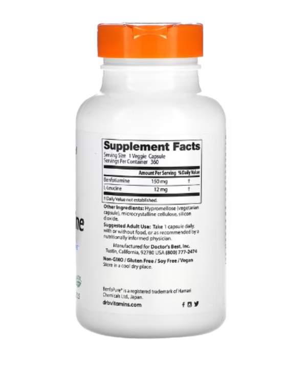 Doctor's Best, Benfotiamine with BenfoPure, 150 mg, 360 Veggie Caps