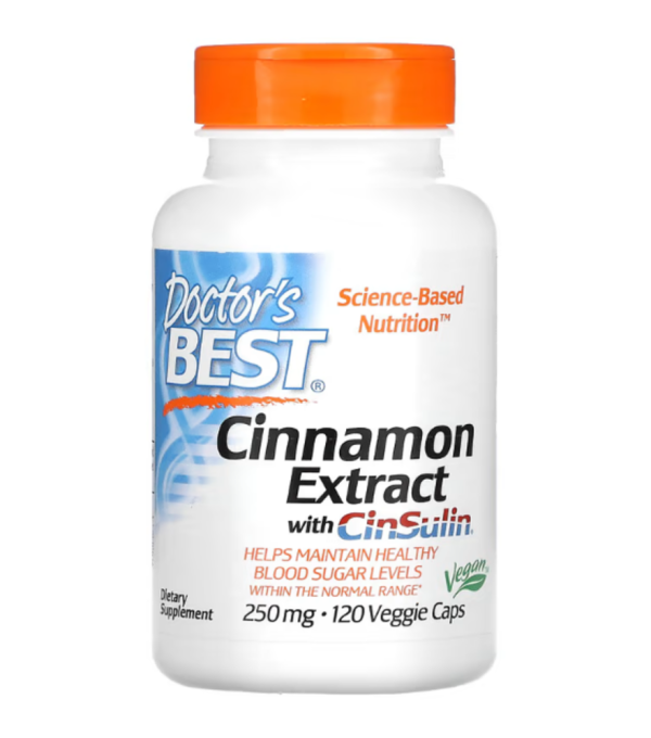 Doctor's Best, Cinnamon Extract with CinSulin, 250 mg, 120 Veggie Caps