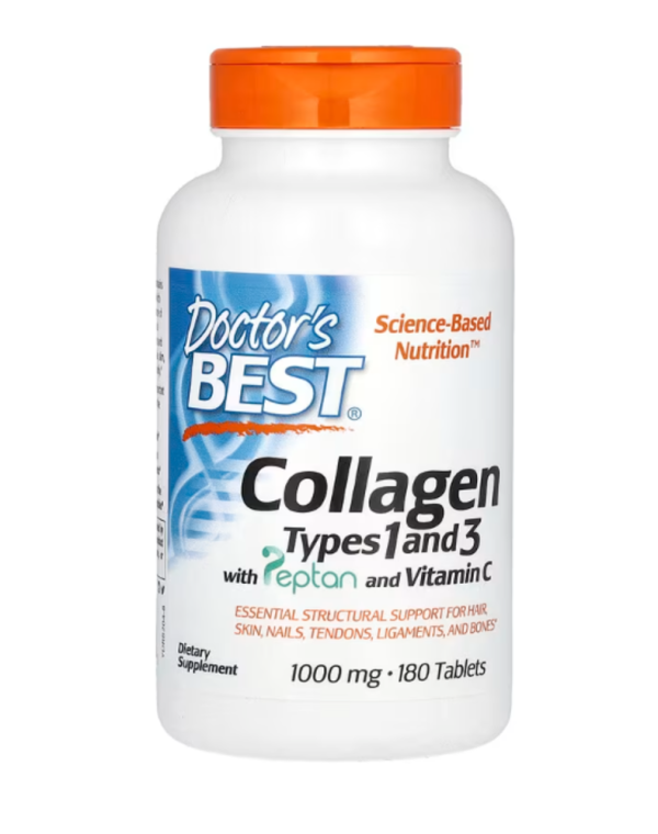 Doctor's Best, Collagen Types 1 and 3 with Peptan and Vitamin C, 1,000 mg, 180 Tablets