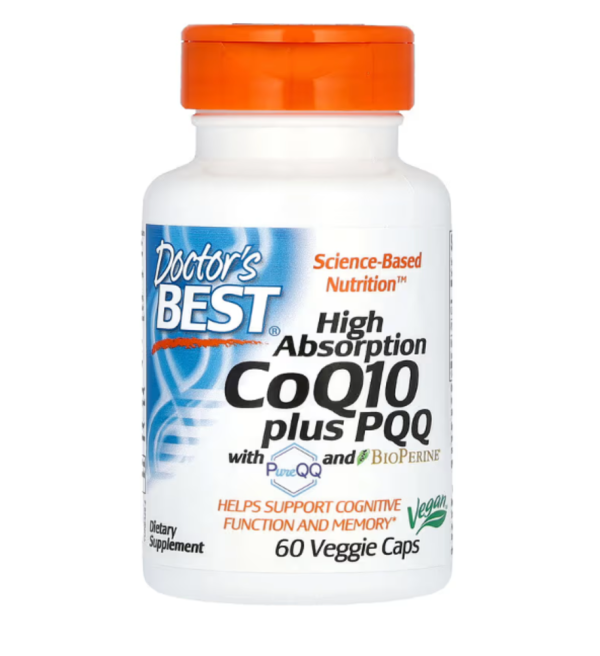 Doctor's Best, CoQ10 100 mg, PQQ 20 mg, 60 Veggie Caps