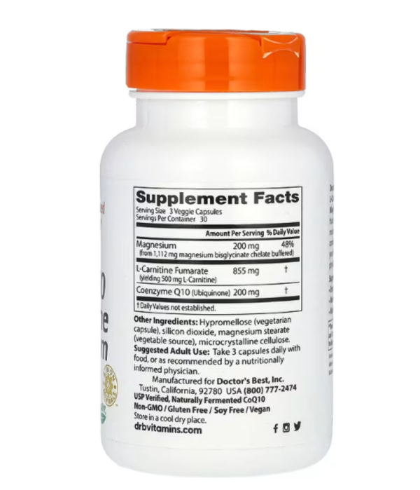 Doctor's Best, CoQ10 L-Carnitine Magnesium, 90 Veggie Caps