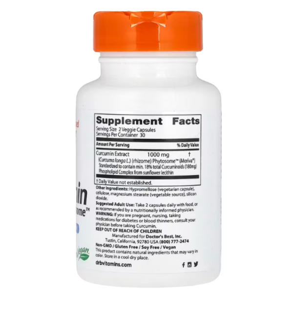 Doctor's Best, Curcumin Phytosome with Meriva, 500 mg, 60 Veggie Caps
