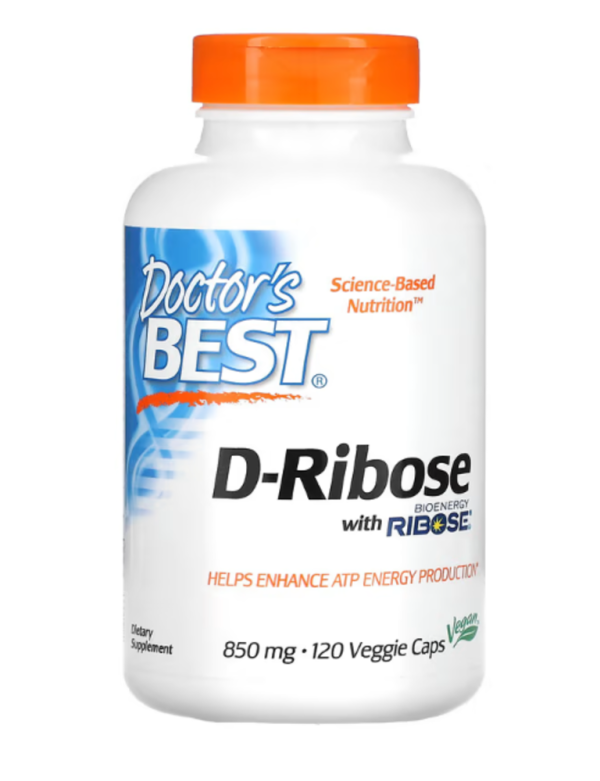 Doctor's Best, D-Ribose with BioEnergy Ribose, 850 mg, 120 Veggie Caps (170 mg per Capsule)