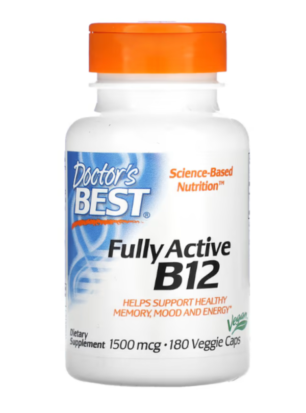 Doctor's Best, Fully Active B12, 1,500 mcg, 180 Veggie Caps