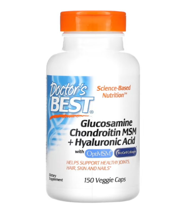 Doctor's Best, Glucosamine Chondroitin MSM + Hyaluronic Acid, 150 Veggie Caps
