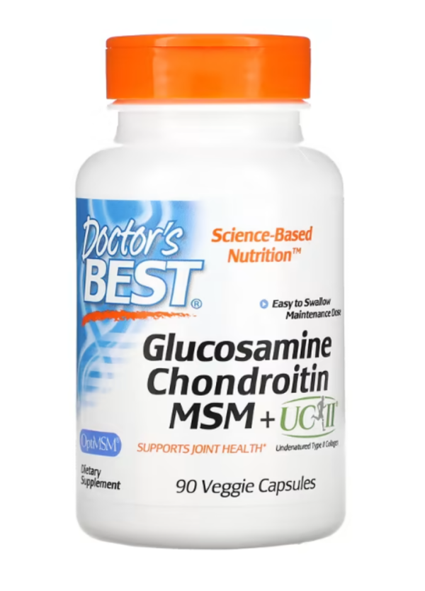 Doctor's Best, Glucosamine Chondroitin, MSM + UCII, 90 Veggie Capsule