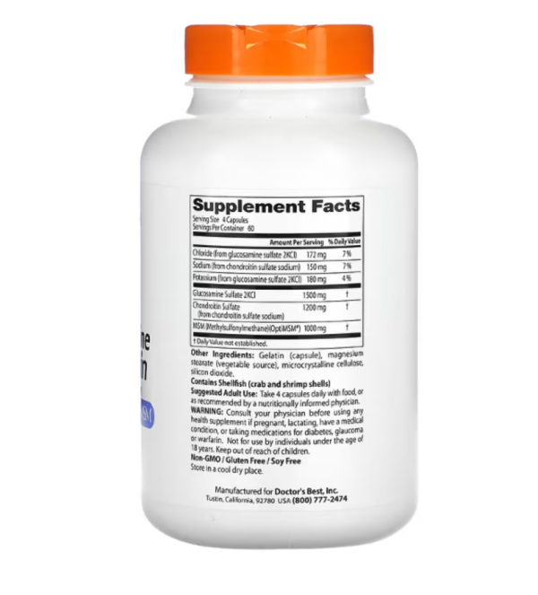 Doctor's Best, Glucosamine Chondroitin MSM with OptiMSM, 240 Capsules