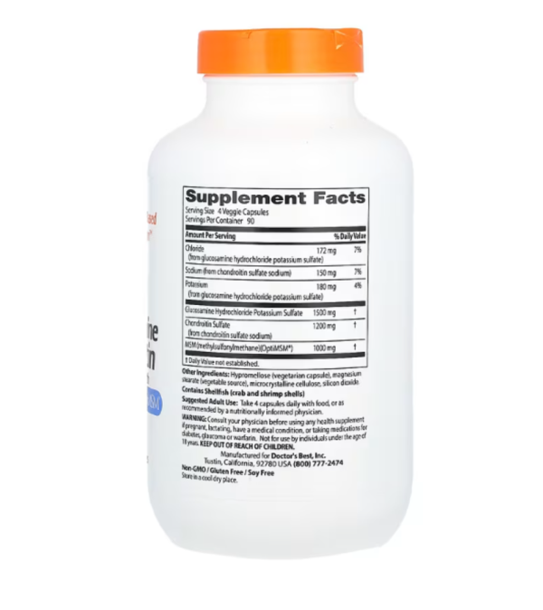 Doctor's Best, Glucosamine Chondroitin MSM with OptiMSM, 360 Veggie Capsules