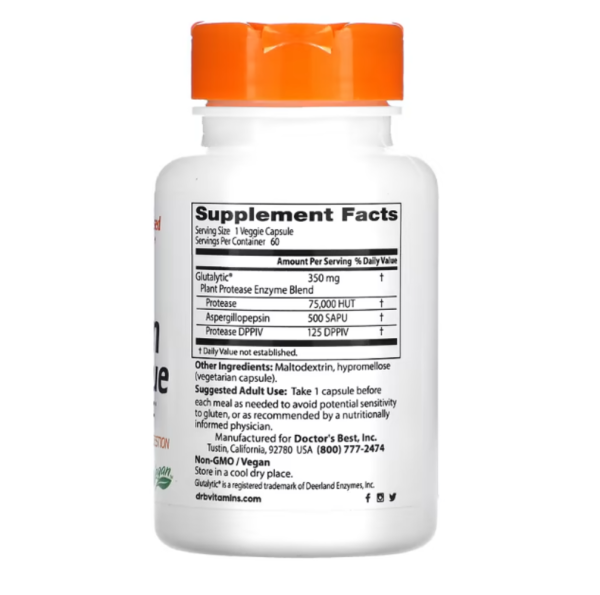 Doctor's Best, Gluten Rescue with Glutalytic, 60 Veggie Caps