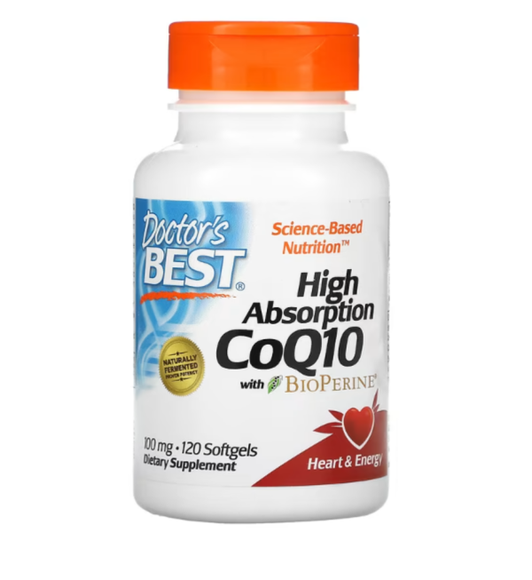 Doctor's Best, High Absorption CoQ10 with BioPerine, 100 mg, 120 Softgels