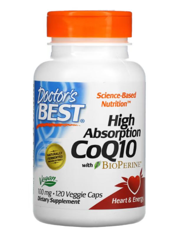 Doctor's Best, High Absorption CoQ10 with BioPerine, 100 mg, 120 Veggie Caps