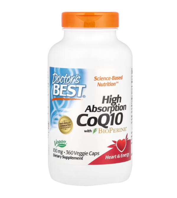 Doctor's Best, High Absorption CoQ10 with BioPerine, 100 mg, 360 Veggie Caps