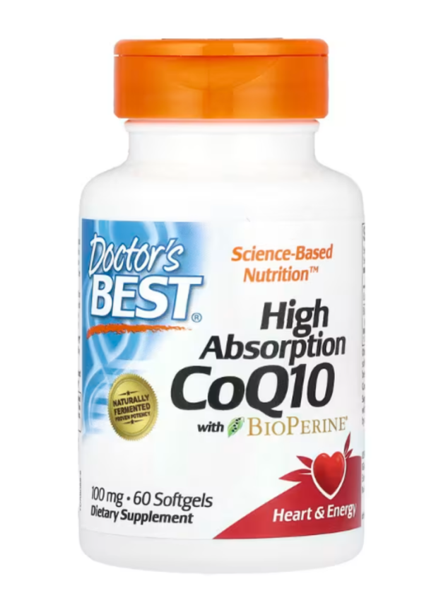 Doctor's Best, High Absorption CoQ10 with BioPerine, 100 mg, 60 Softgels
