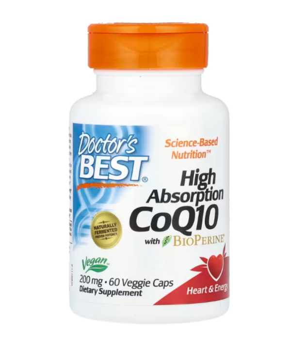 Doctor's Best, High Absorption CoQ10 with BioPerine, 200 mg, 60 Veggie Caps