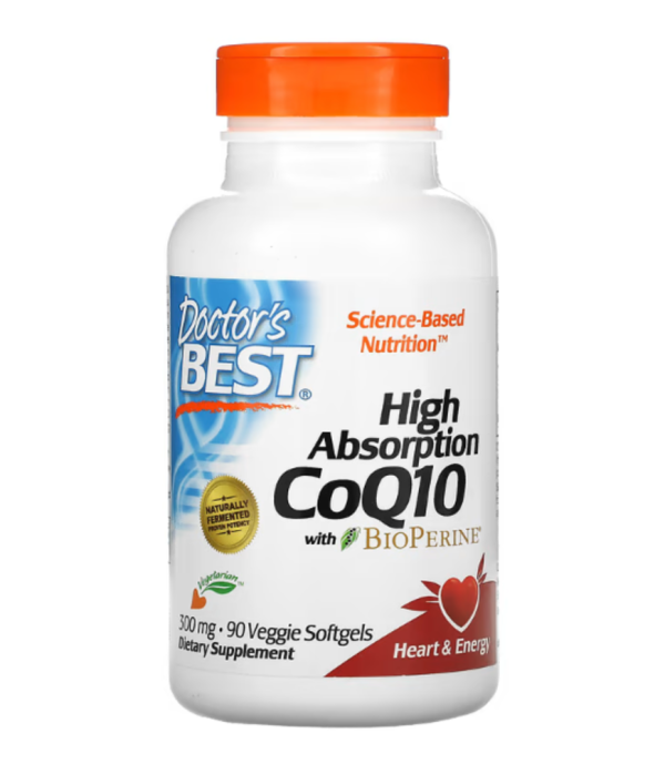 Doctor's Best, High Absorption CoQ10 with BioPerine, 300 mg, 90 Veggie Softgels