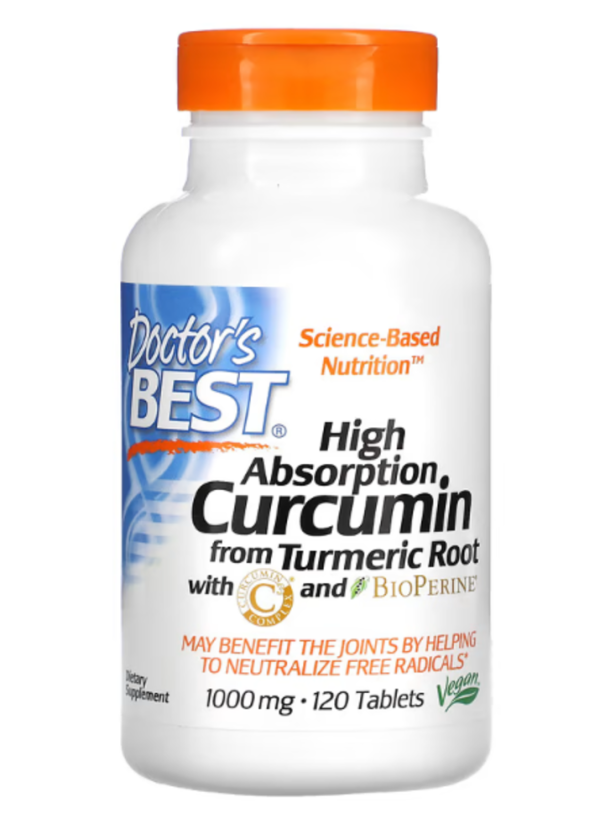 Doctor's Best, High Absorption Curcumin, 1,000 mg, 120 Tablets